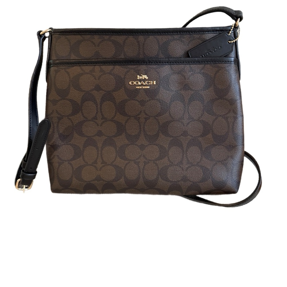 Coach Signature File Crossbody Bag, Brown & Black